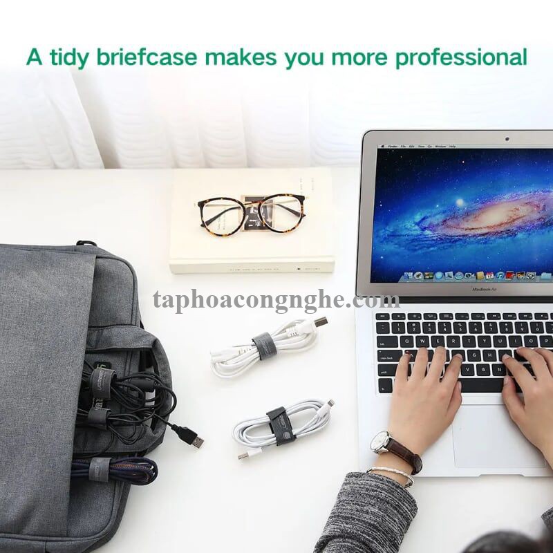 Ugreen 40355 3M màu Xám Dây dán Velcro đa năng tiện dụng LP124 30040355